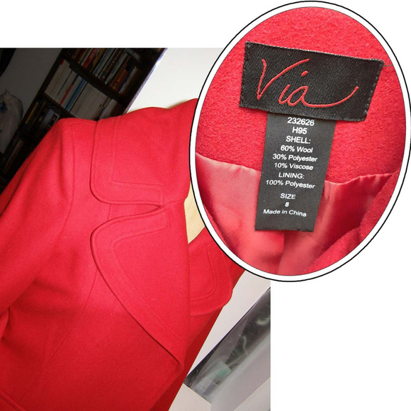 Victoria's secret label VIA red wool blend coat 8 - Picture 3 of 8